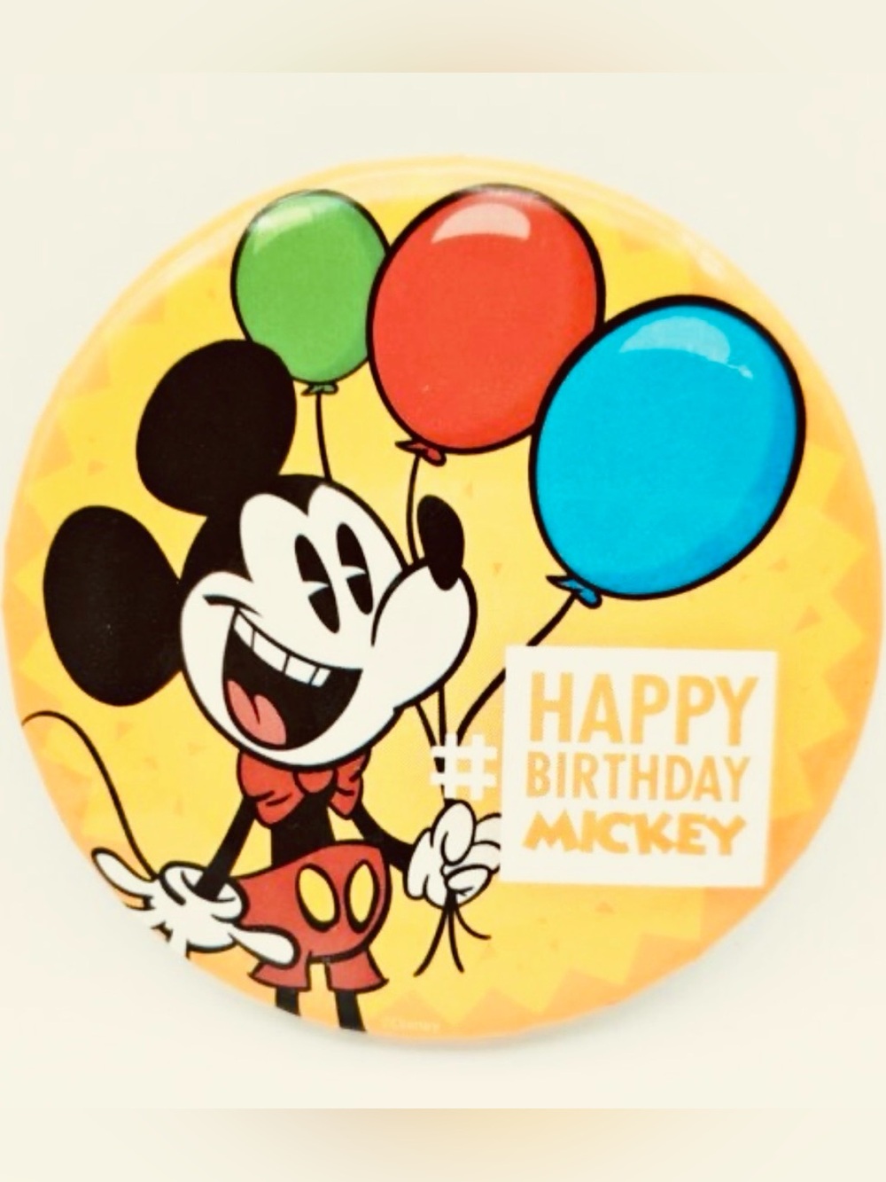 DISNEY RESORT 🎉 HAPPY BIRTHDAY MICKEY 🎉 2016 🎉 COLLECTIBLE PINBACK BUTTON